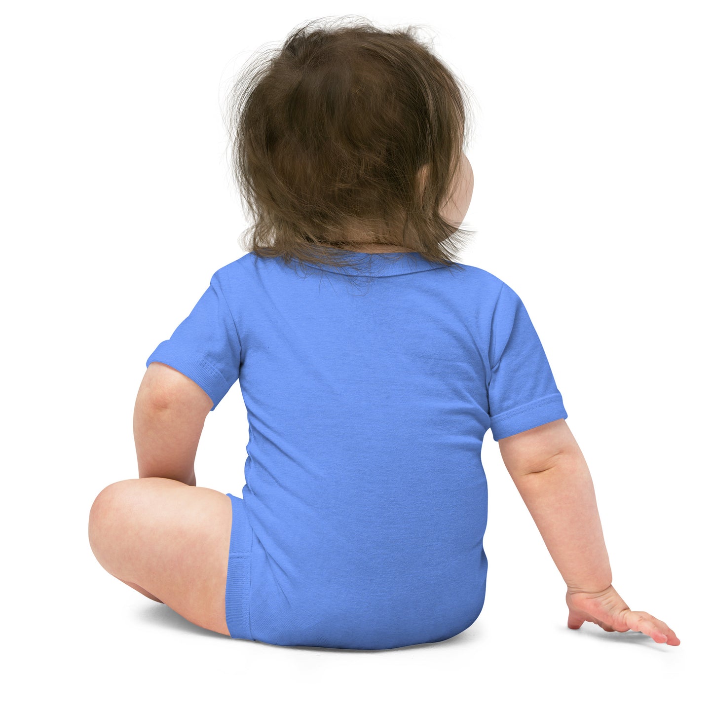 "Big yawn" embroidered baby short-sleeve