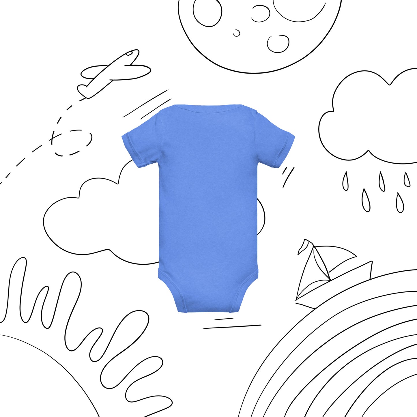 "Big yawn" embroidered baby short-sleeve