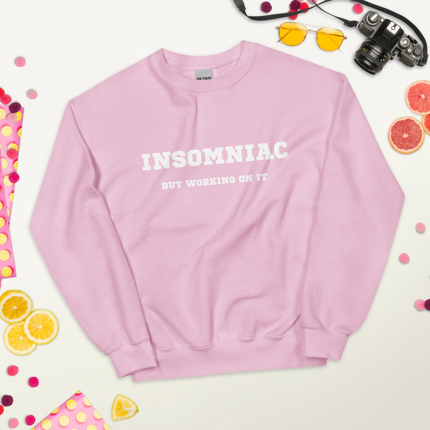Insomniac but working on it - pale pink