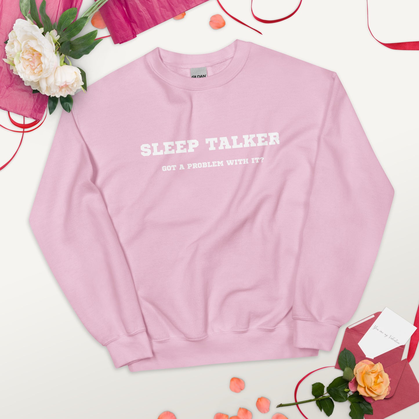 Sleep talker crewneck pink