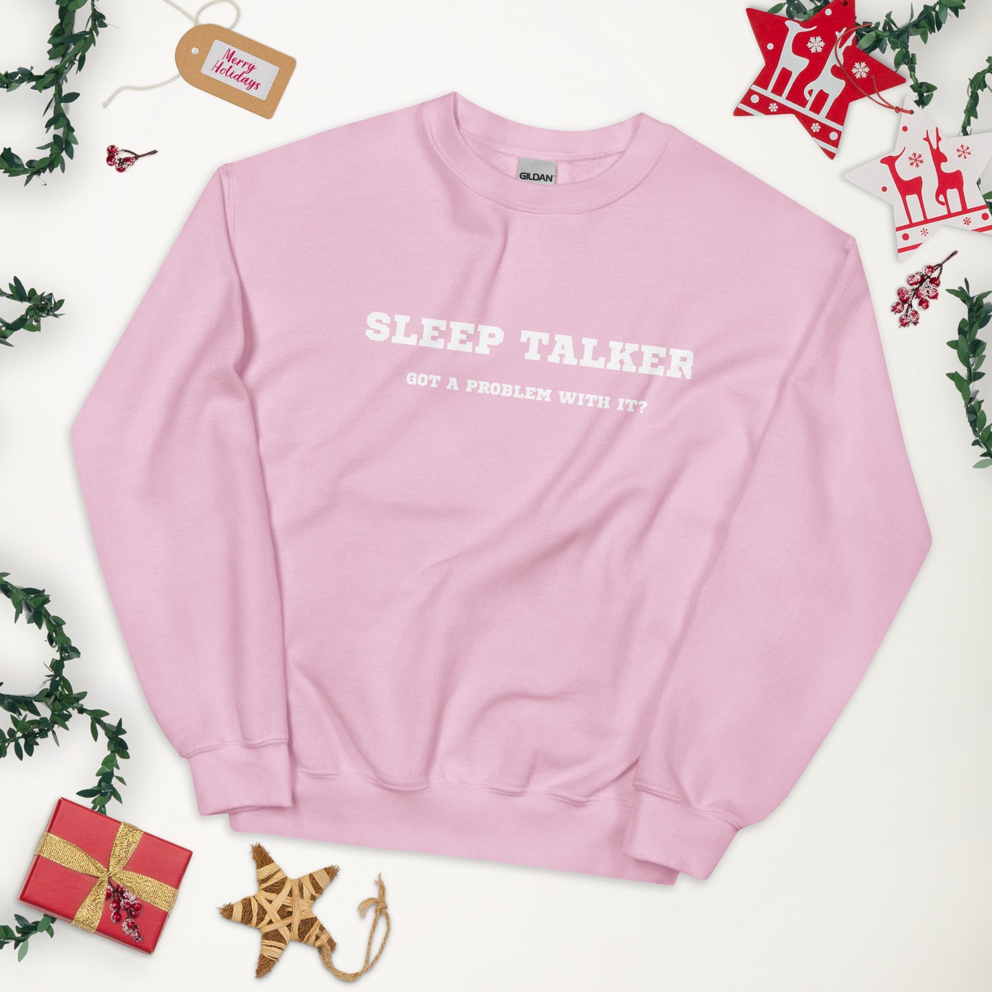 Sleep talker crewneck pink