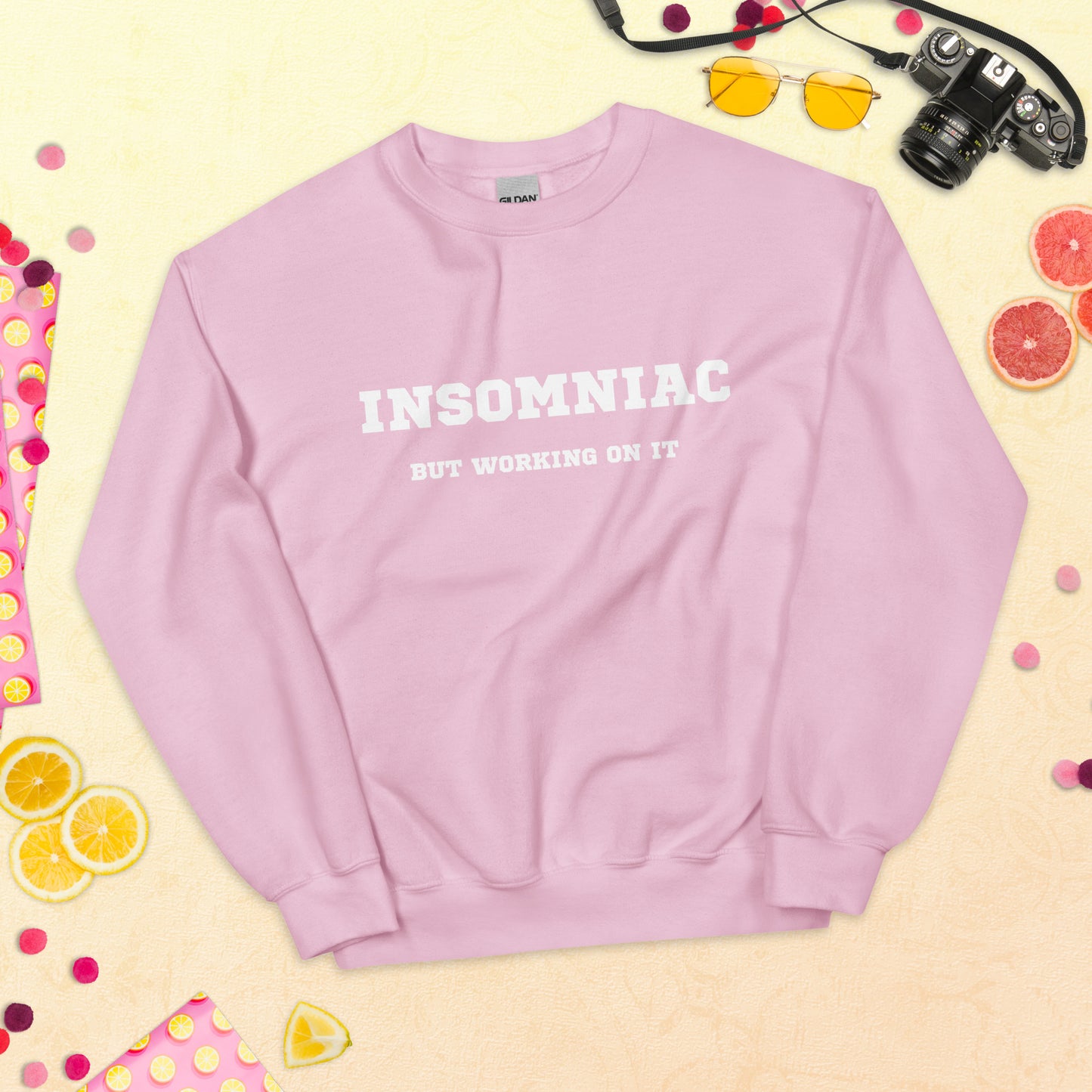Insomniac but working on it - pale pink