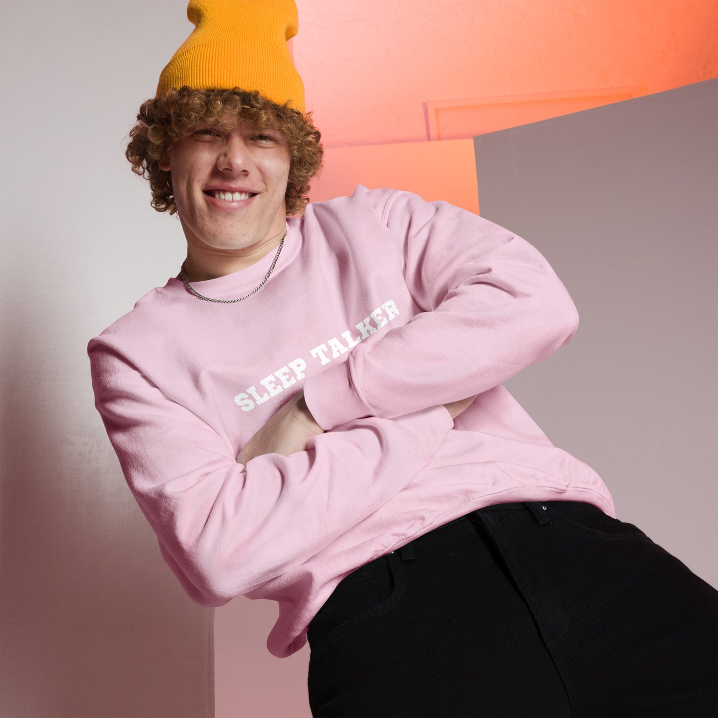 Sleep talker crewneck pink