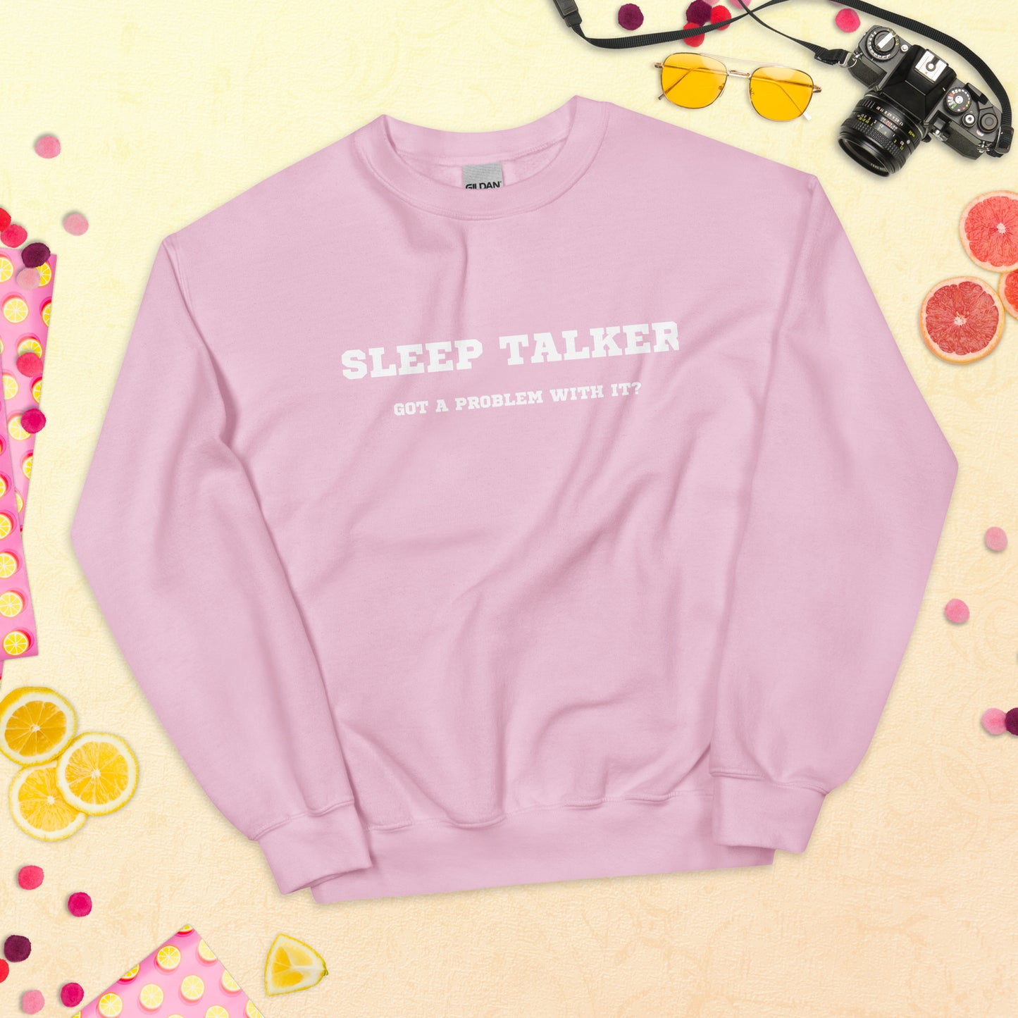 Sleep talker crewneck pink