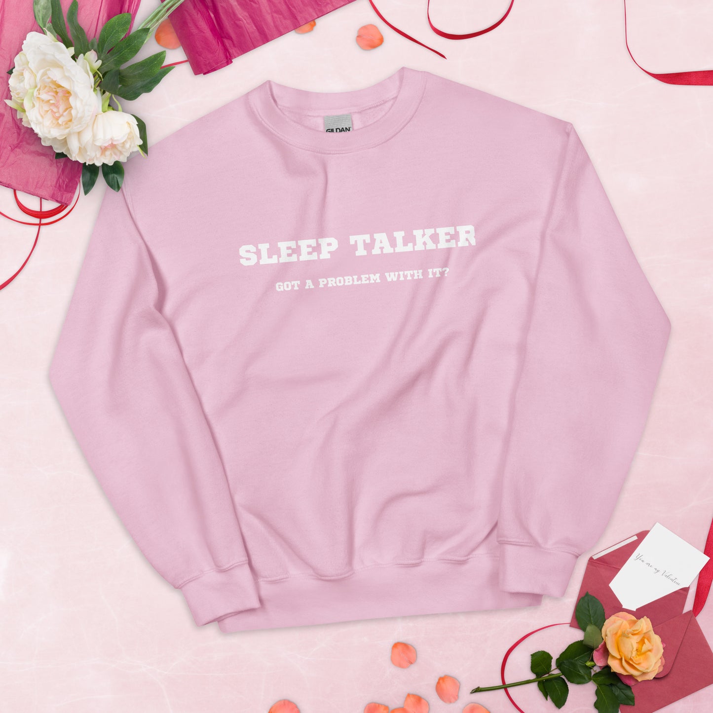 Sleep talker crewneck pink