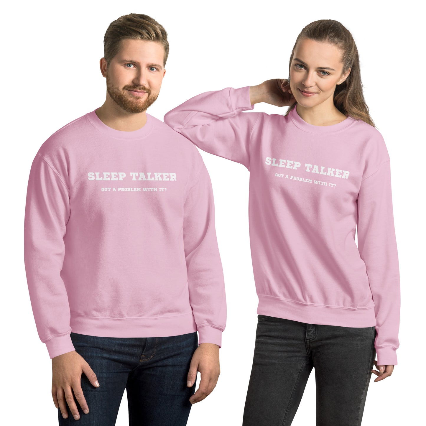 Sleep talker crewneck pink