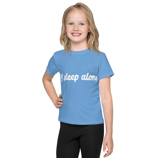 "I sleep alone" Kids crew neck t-shirt
